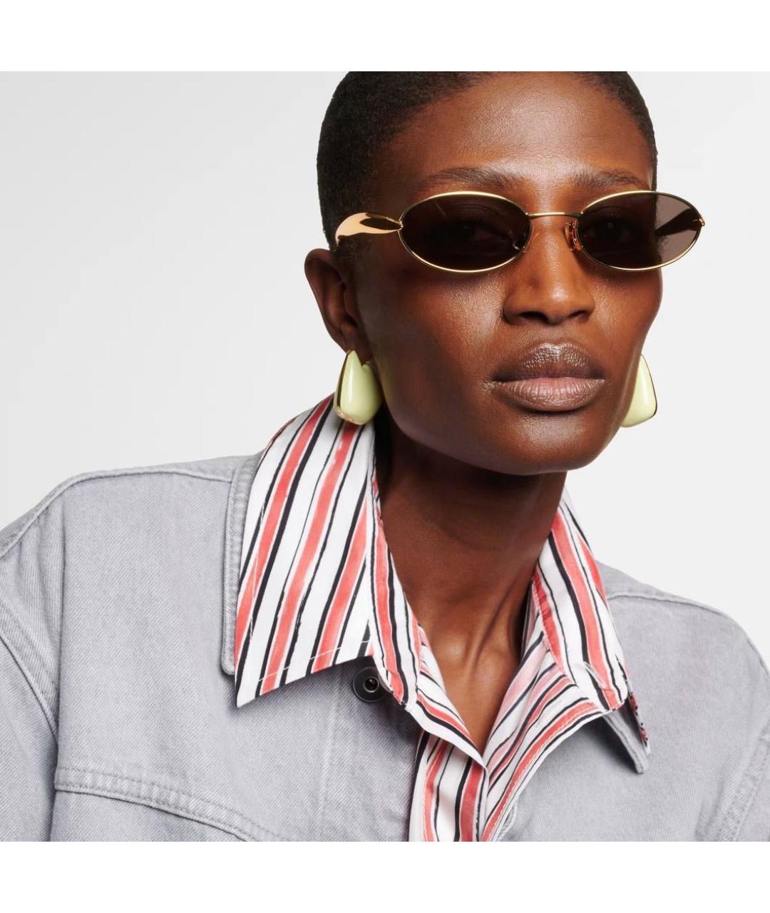 BOTTEGA VENETA Коричневые металлические солнцезащитные очки, фото 4