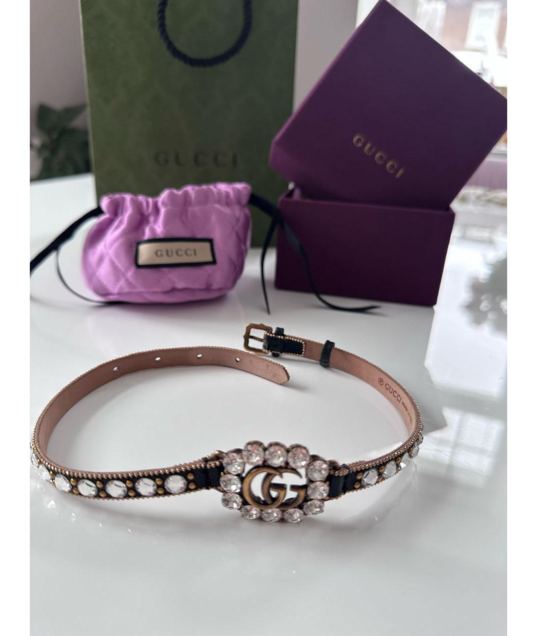 GUCCI Черный кожаный чокер, фото 5