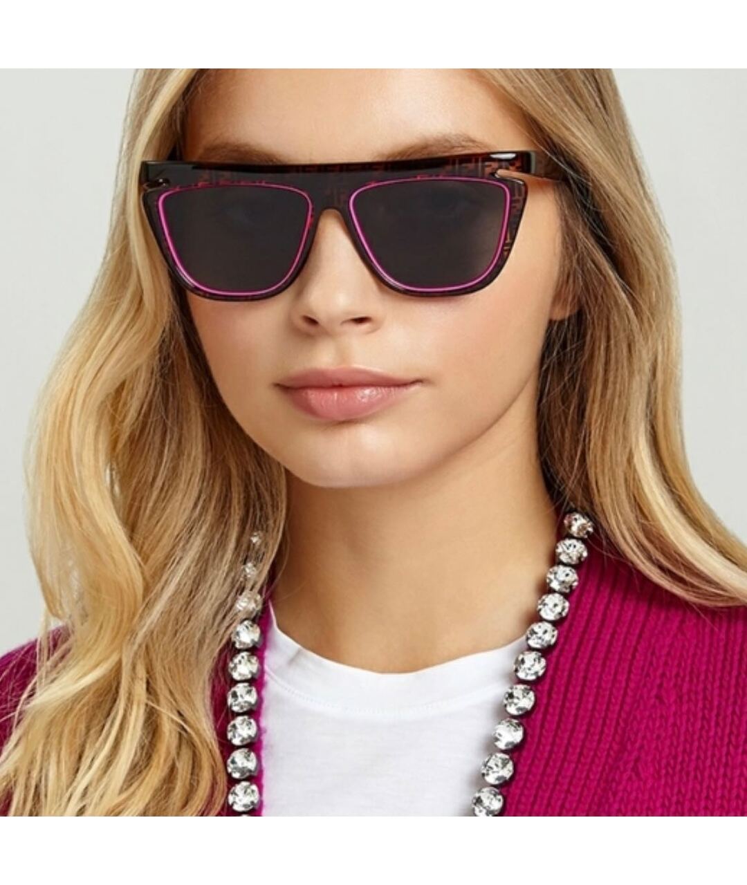 FENDI Коричневые пластиковые солнцезащитные очки, фото 3