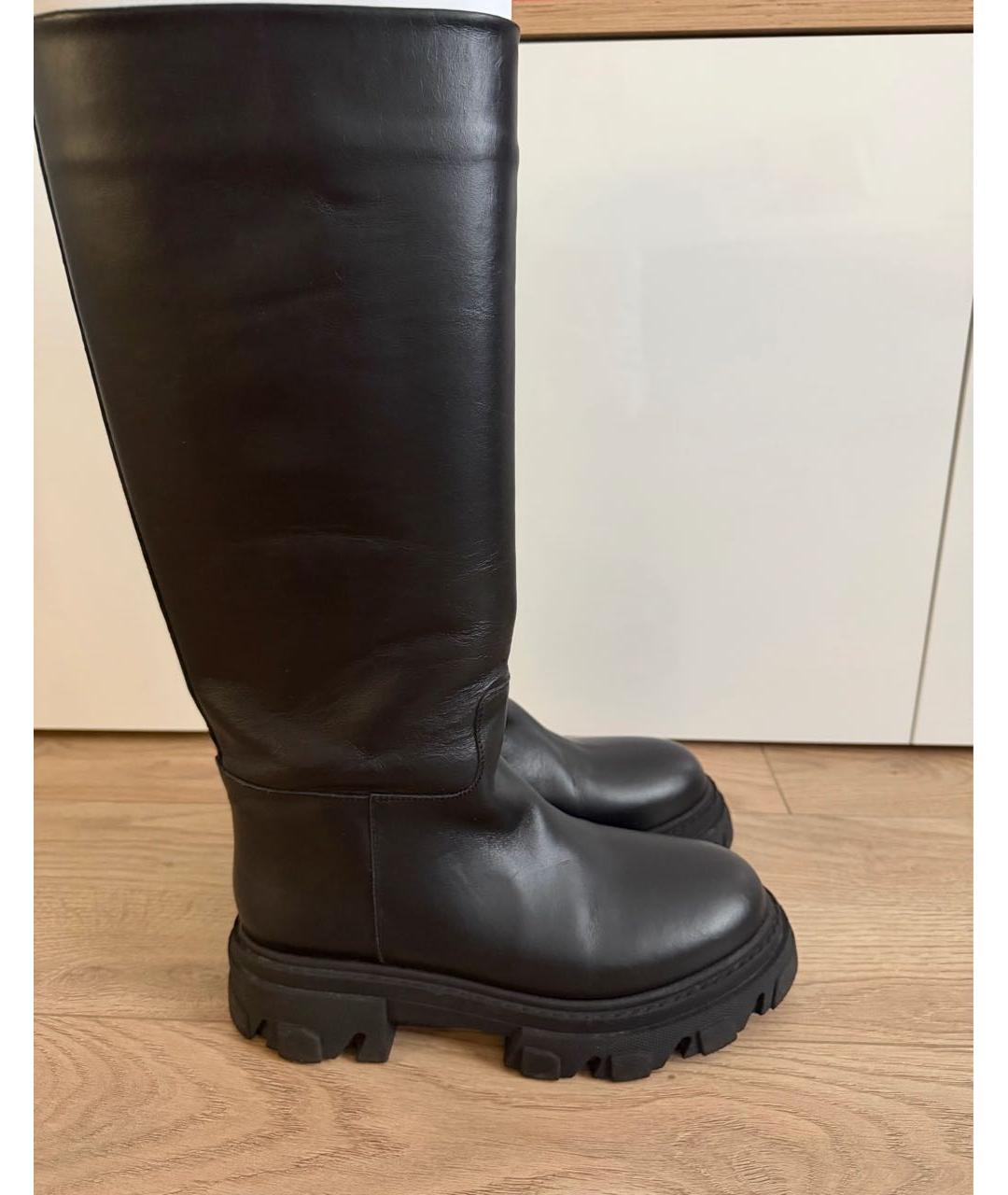 GIA COUTURE Черные кожаные сапоги, фото 5