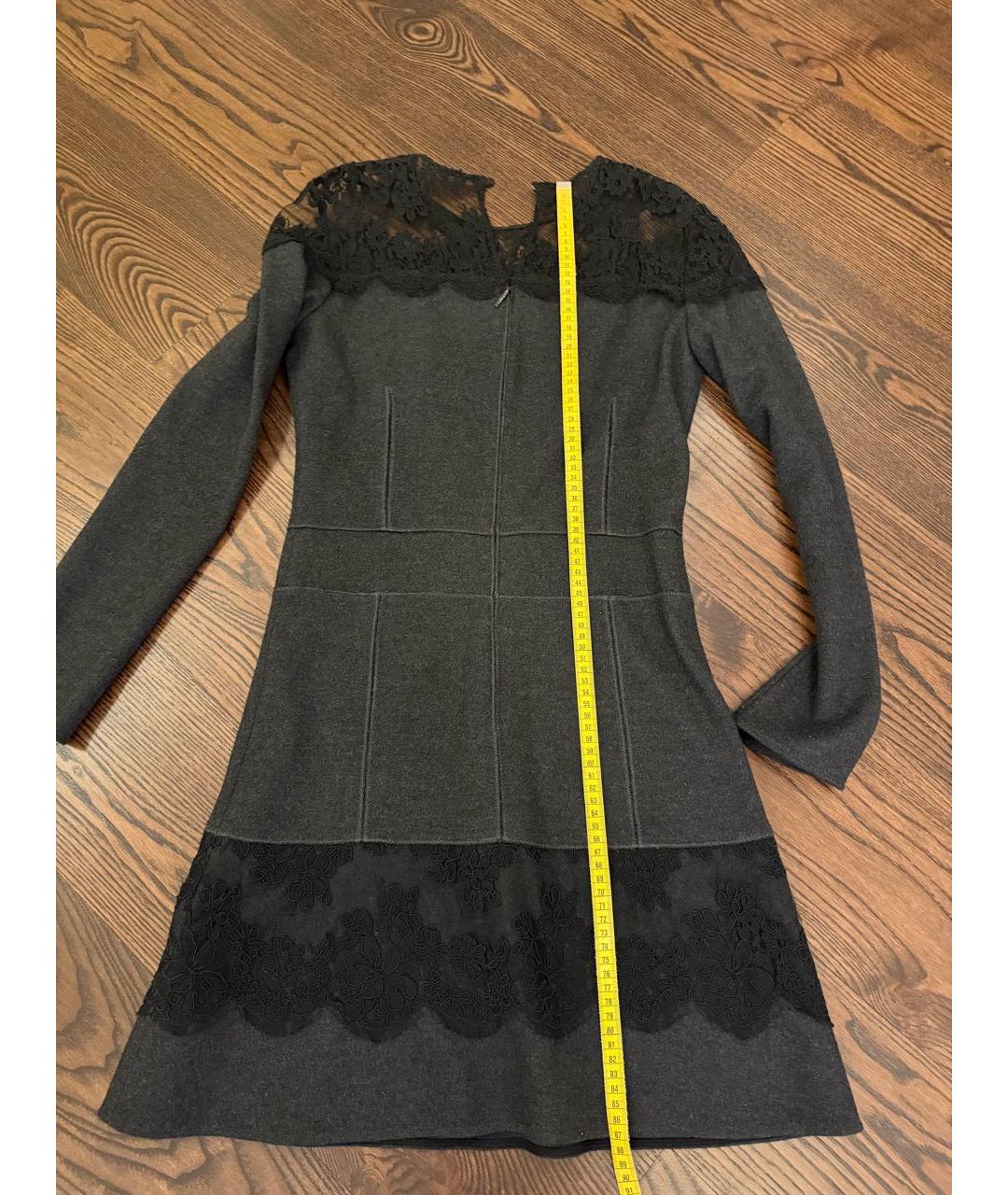 ROBERTO CAVALLI Серое шерстяное повседневное платье, фото 5