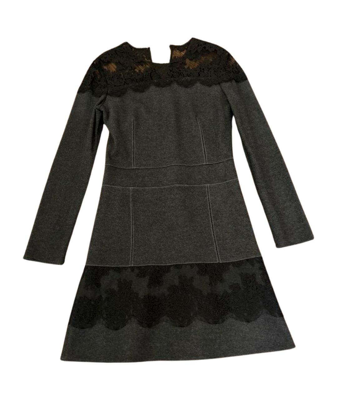 ROBERTO CAVALLI Серое шерстяное повседневное платье, фото 1