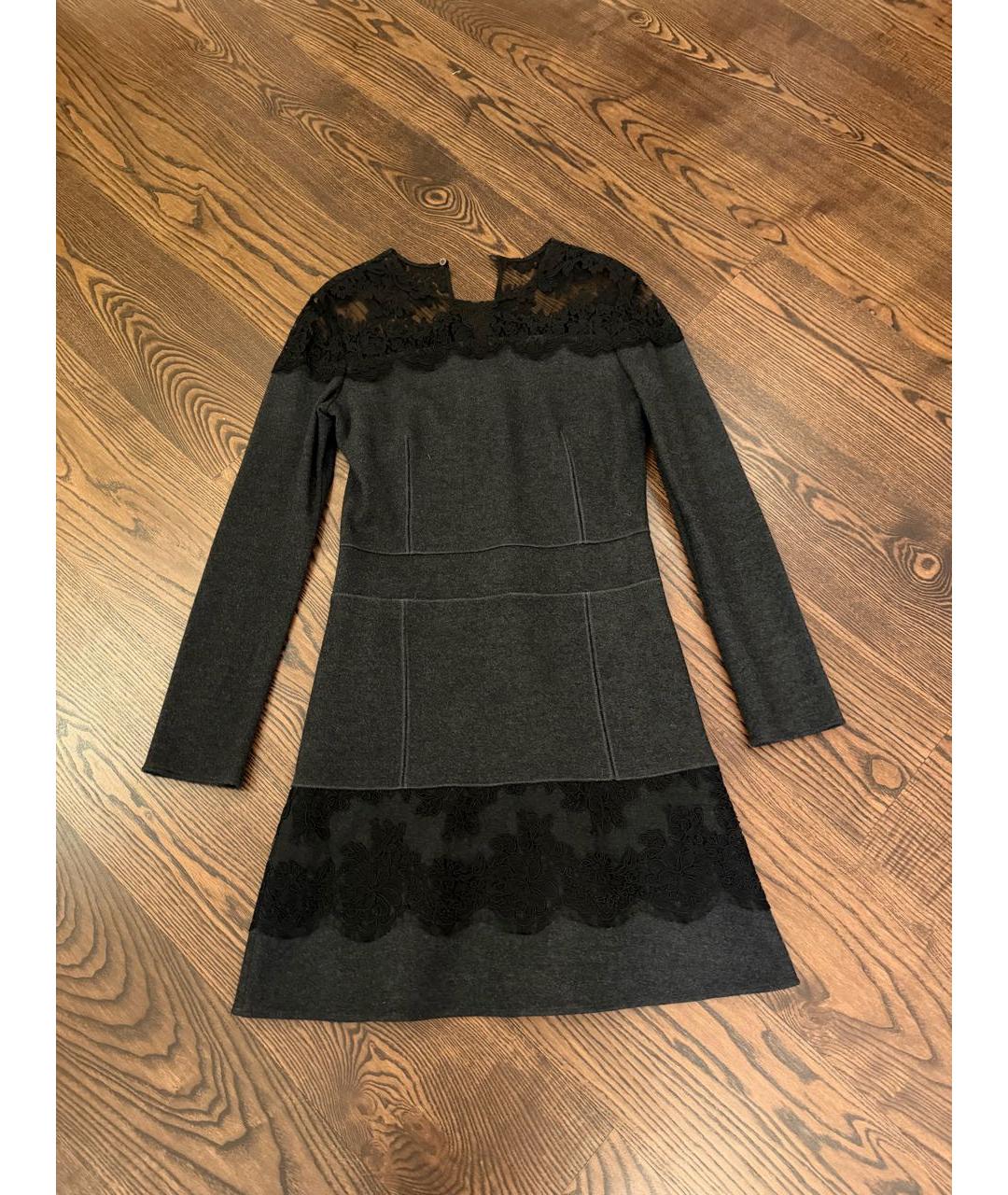 ROBERTO CAVALLI Серое шерстяное повседневное платье, фото 6