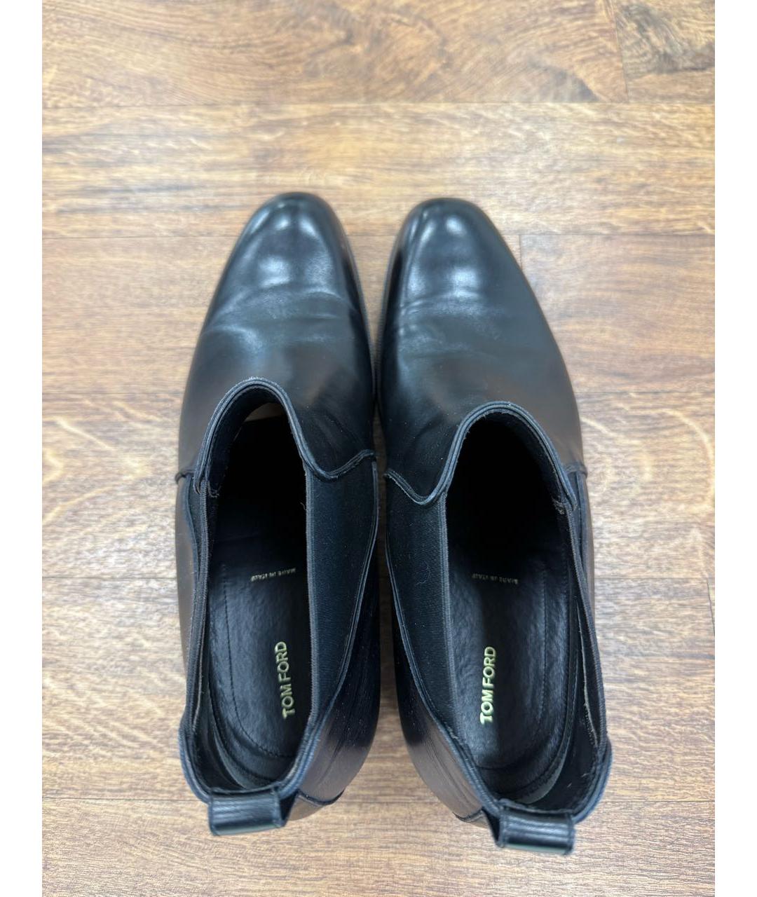 TOM FORD Черные кожаные высокие ботинки, фото 3