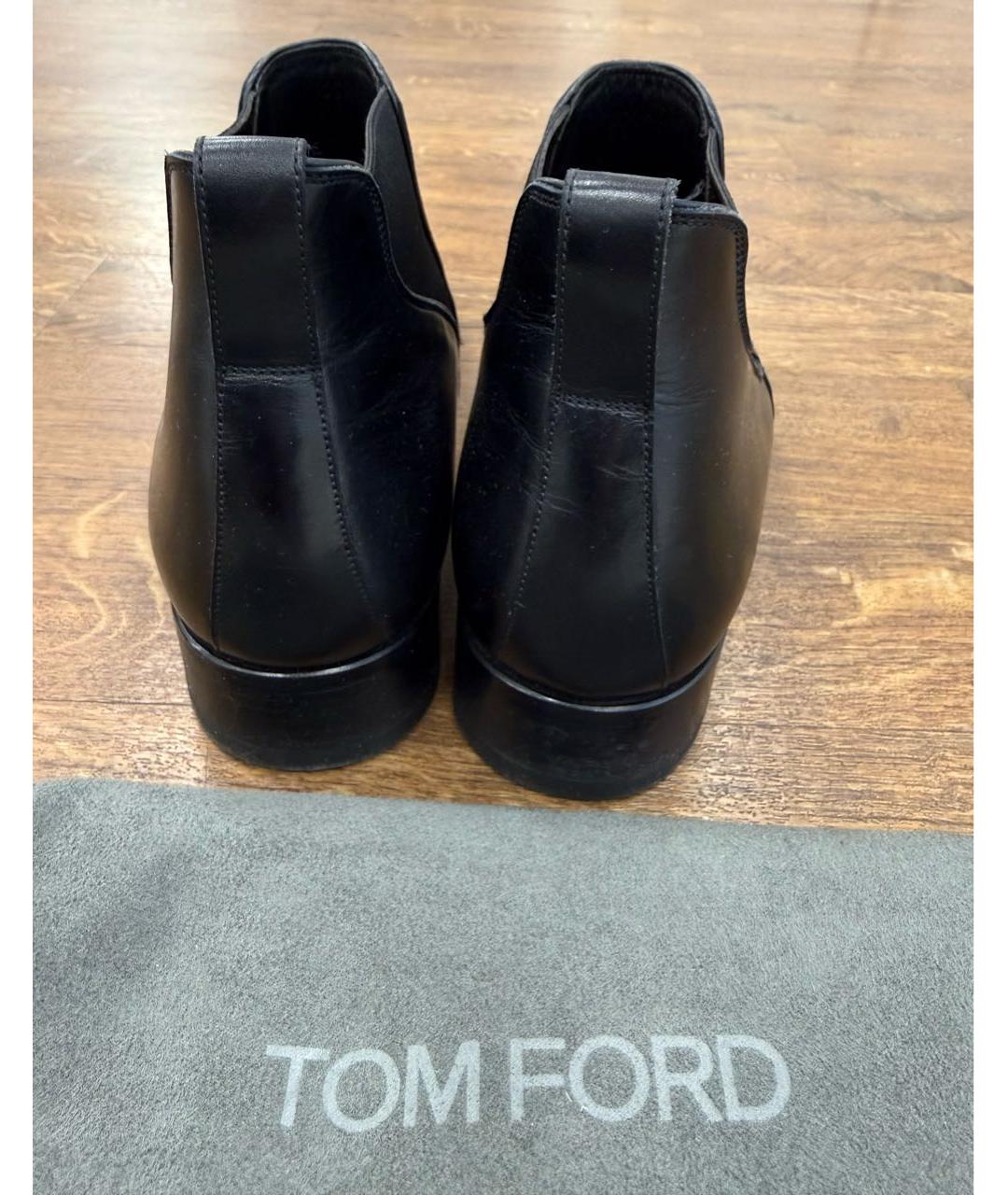 TOM FORD Черные кожаные высокие ботинки, фото 2