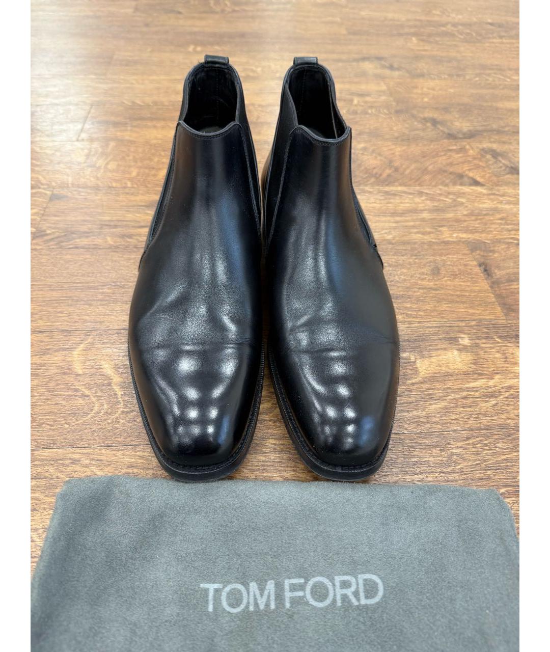 TOM FORD Черные кожаные высокие ботинки, фото 4
