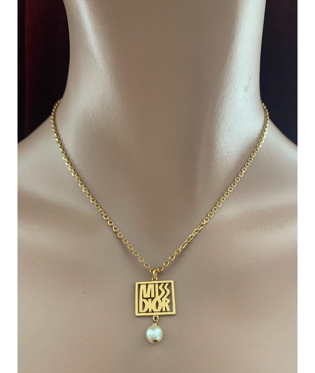 CHRISTIAN DIOR Золотое металлическое колье, фото 5