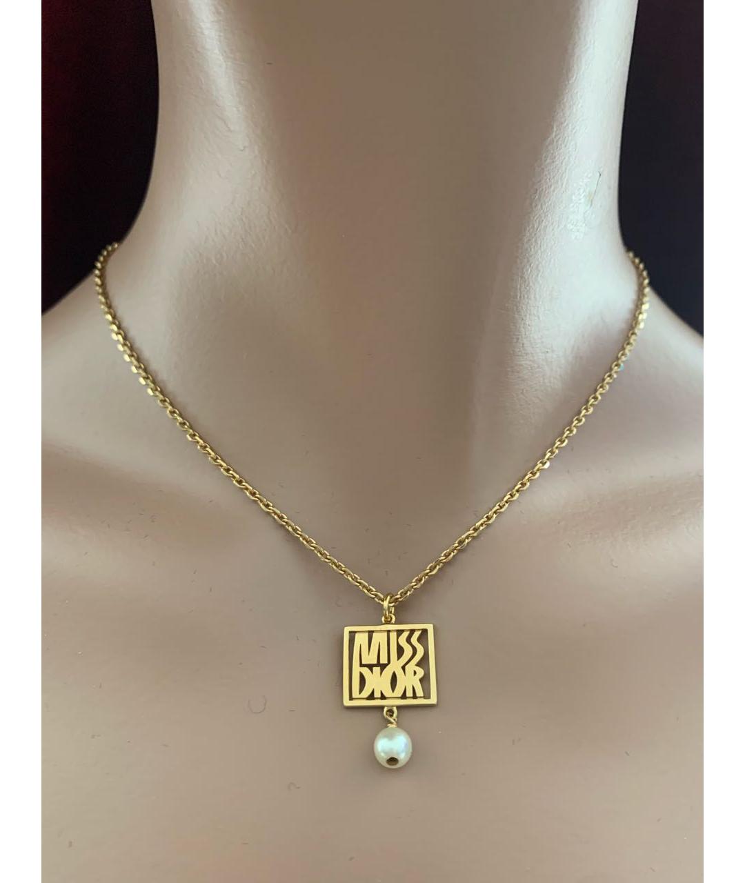 CHRISTIAN DIOR Золотое металлическое колье, фото 4