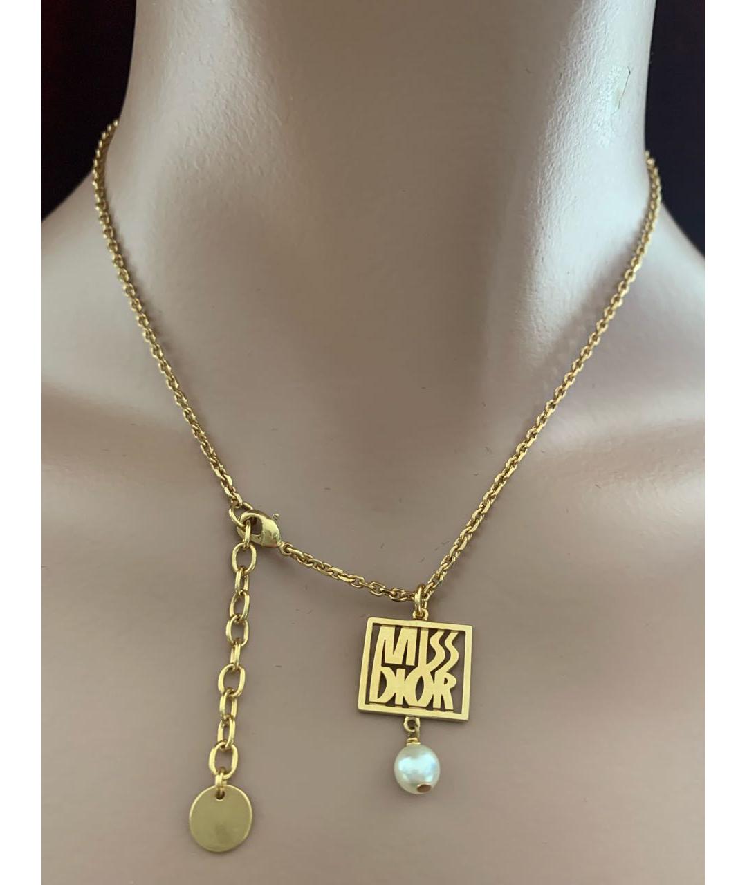CHRISTIAN DIOR Золотое металлическое колье, фото 2