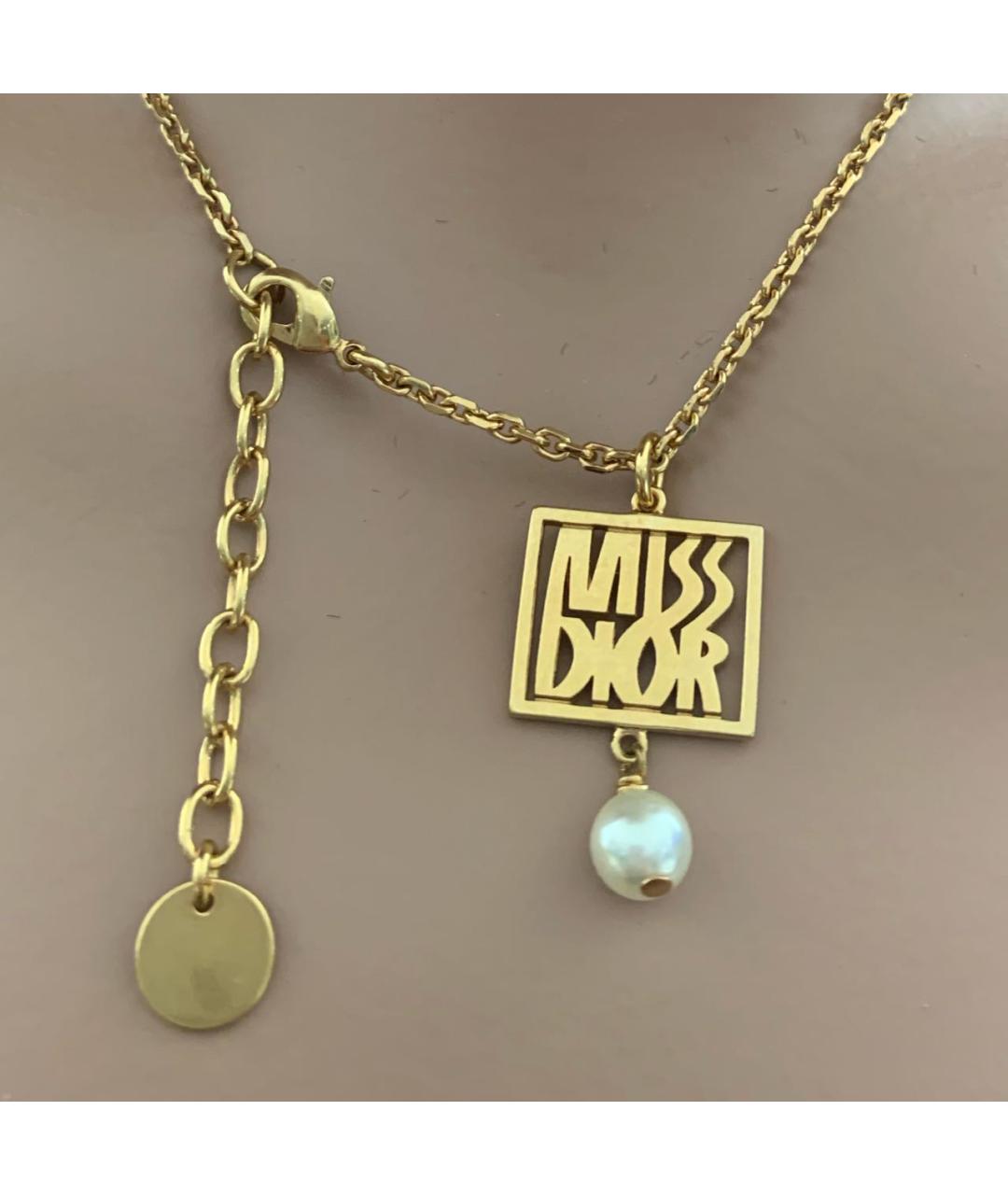 CHRISTIAN DIOR Золотое металлическое колье, фото 3