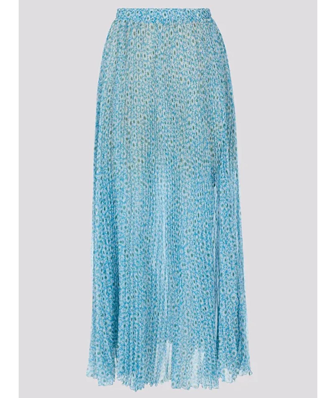 ERMANNO SCERVINO Голубая полиэстеровая юбка миди, фото 4