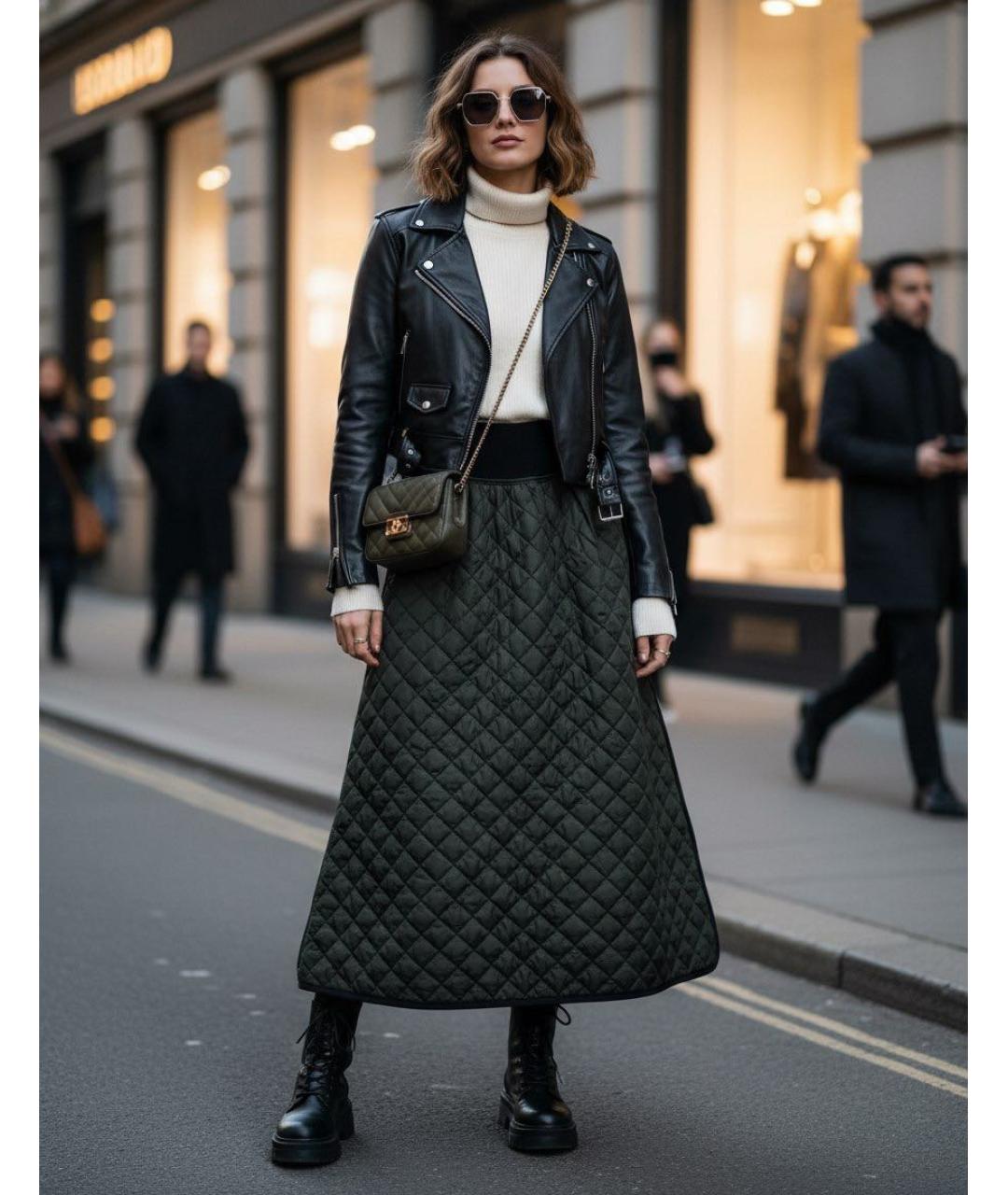 SPORT MAX CODE Хаки полиамидовая юбка миди, фото 4