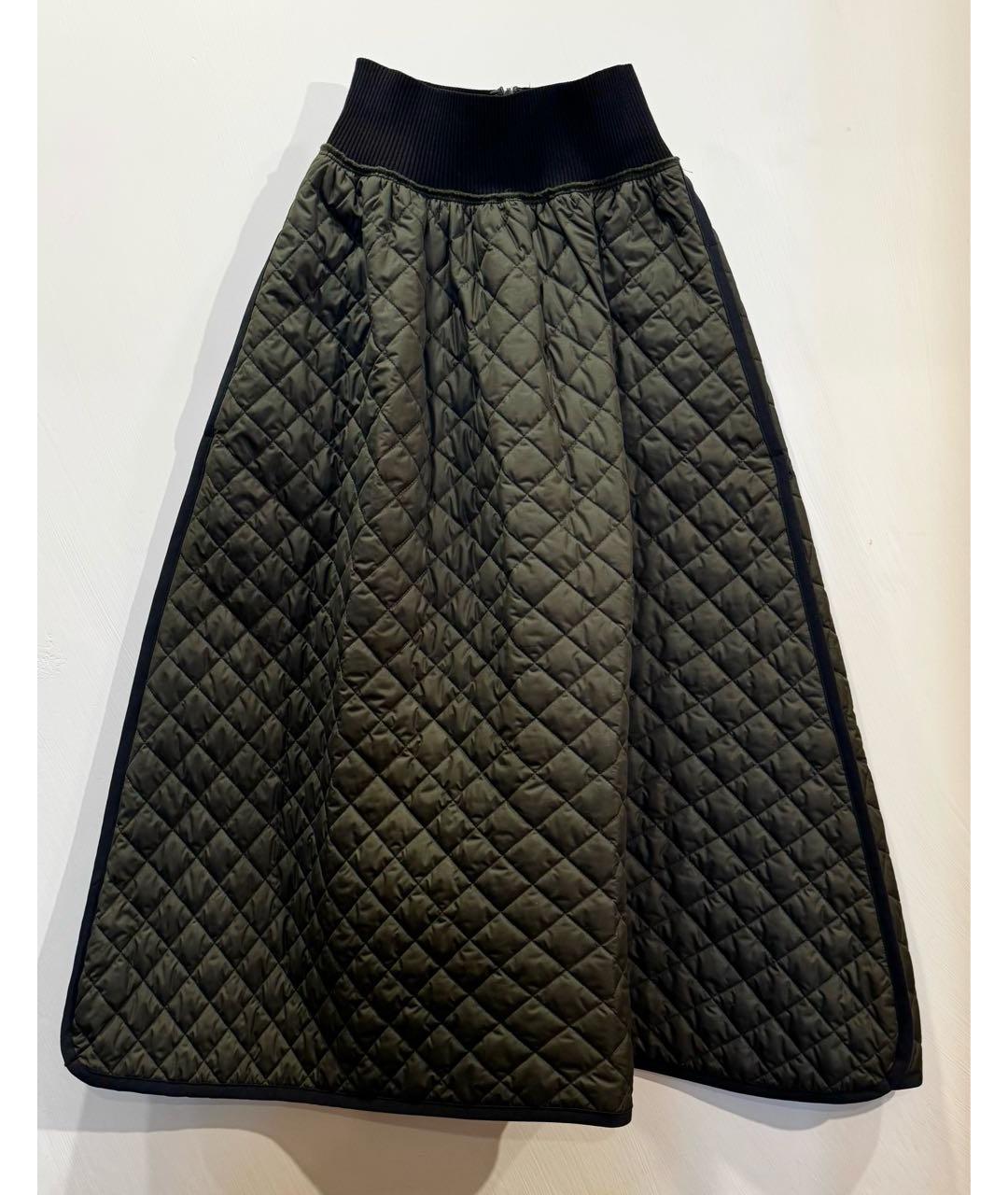 SPORT MAX CODE Хаки полиамидовая юбка миди, фото 7