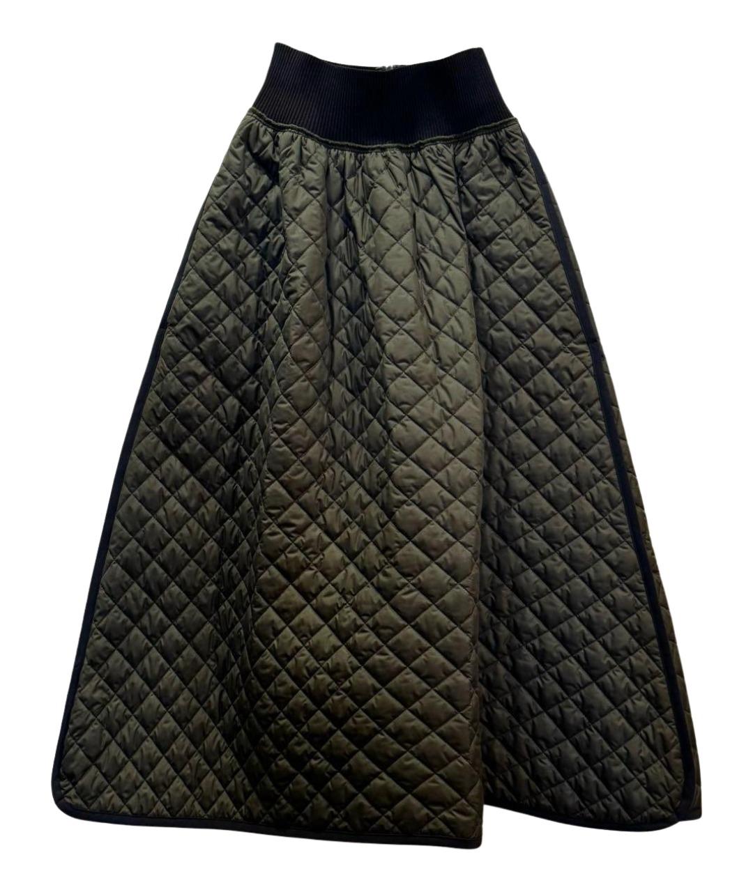 SPORT MAX CODE Хаки полиамидовая юбка миди, фото 1