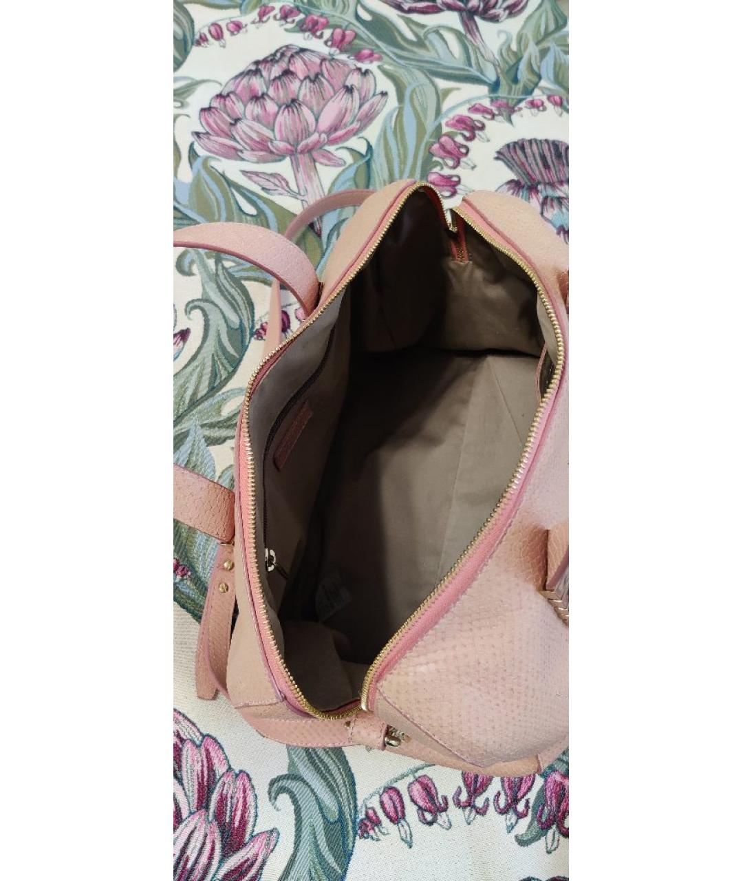 VERSACE COLLECTION Розовая кожаная сумка с короткими ручками, фото 4