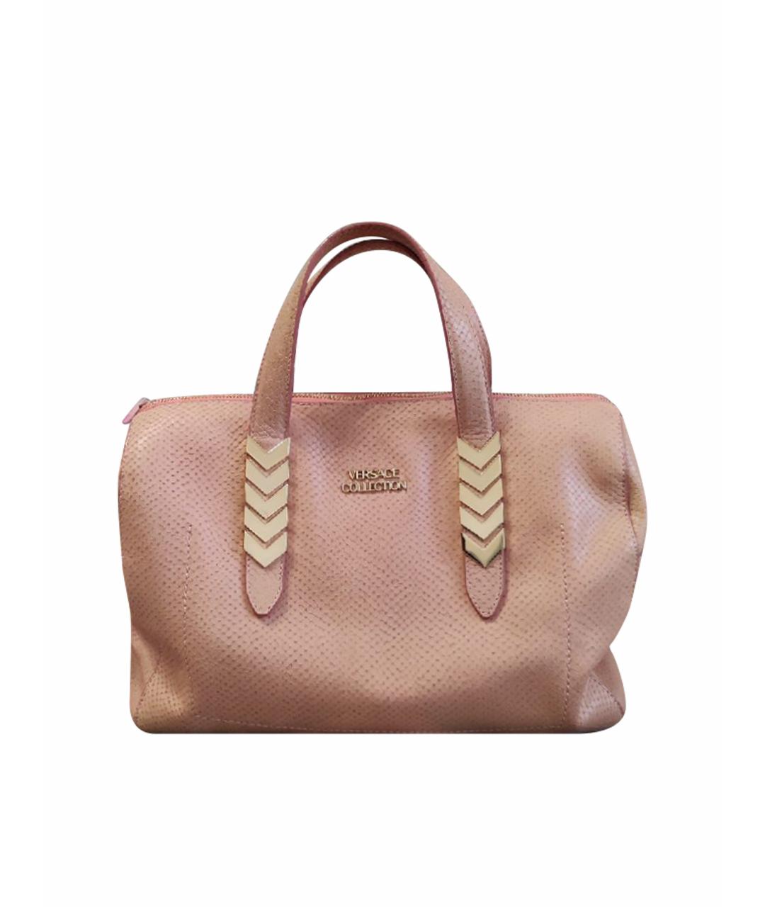 VERSACE COLLECTION Розовая кожаная сумка с короткими ручками, фото 1