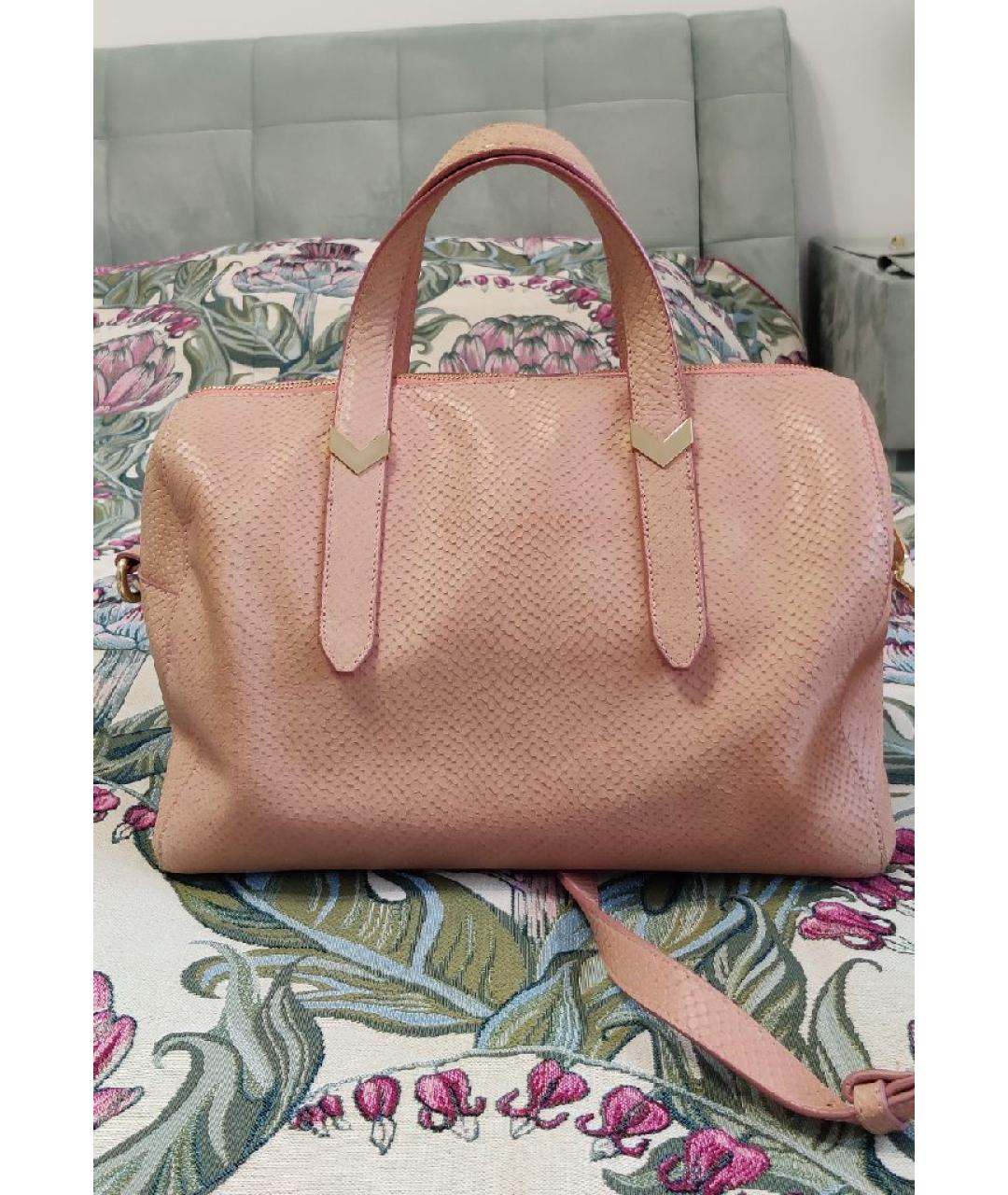 VERSACE COLLECTION Розовая кожаная сумка с короткими ручками, фото 3