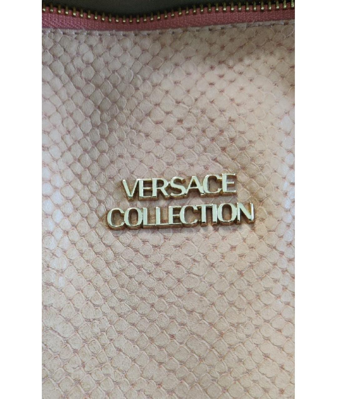 VERSACE COLLECTION Розовая кожаная сумка с короткими ручками, фото 5