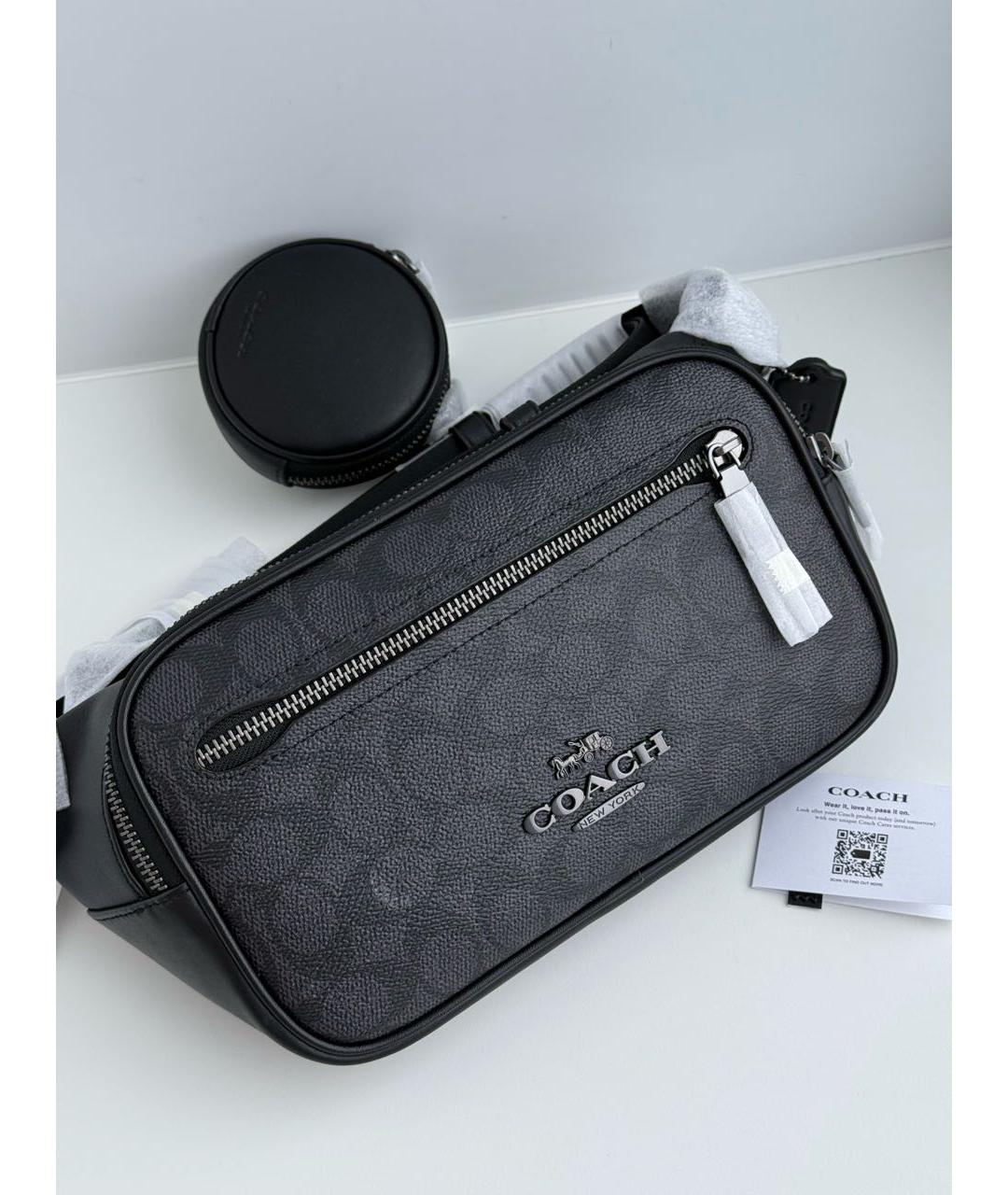 COACH Черная поясная сумка, фото 2