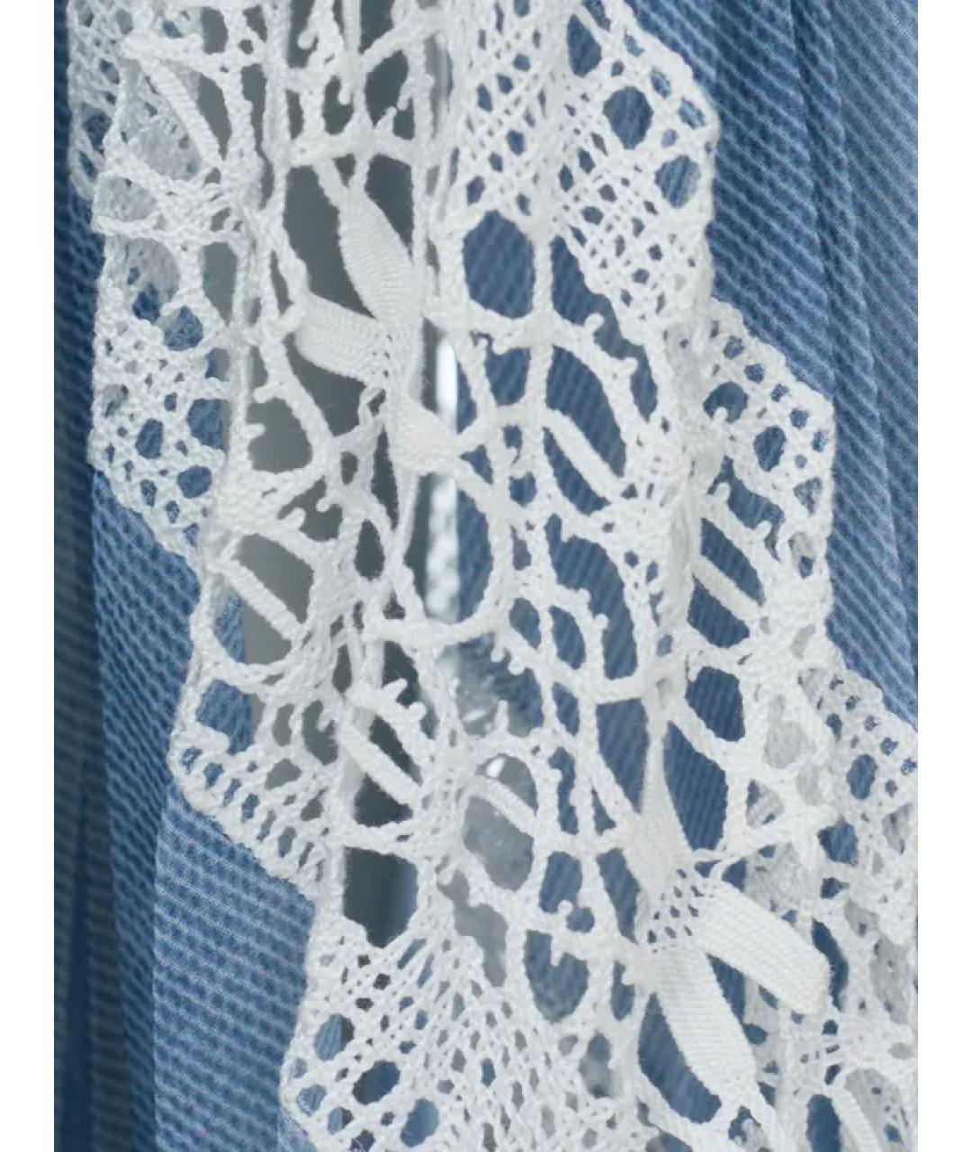 ERMANNO SCERVINO Голубая полиэстеровая юбка миди, фото 3