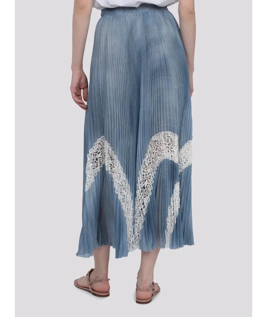 ERMANNO SCERVINO Голубая полиэстеровая юбка миди, фото 2