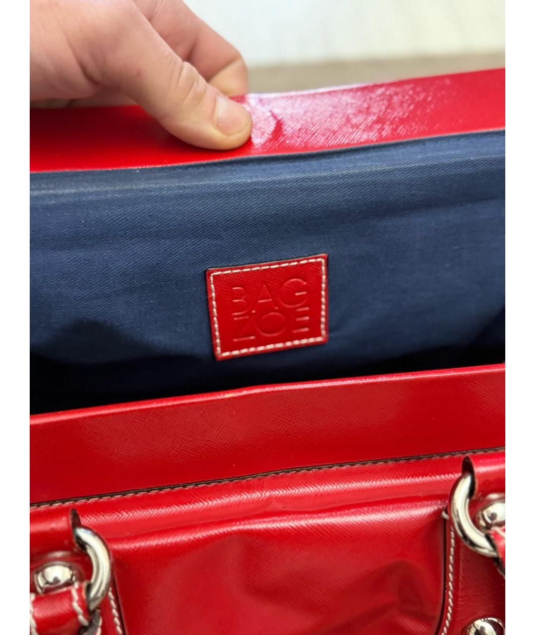 DOLCE&GABBANA Красная сумка тоут из лакированной кожи, фото 6