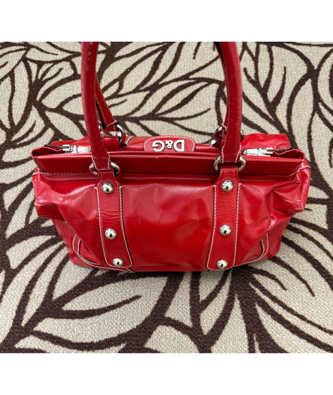 DOLCE&GABBANA Красная сумка тоут из лакированной кожи, фото 4