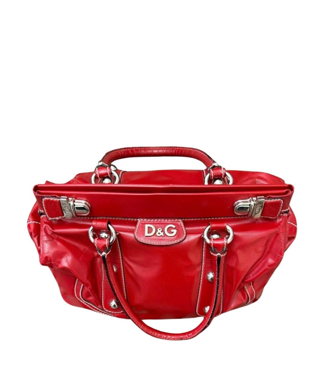 DOLCE&GABBANA Красная сумка тоут из лакированной кожи, фото 2