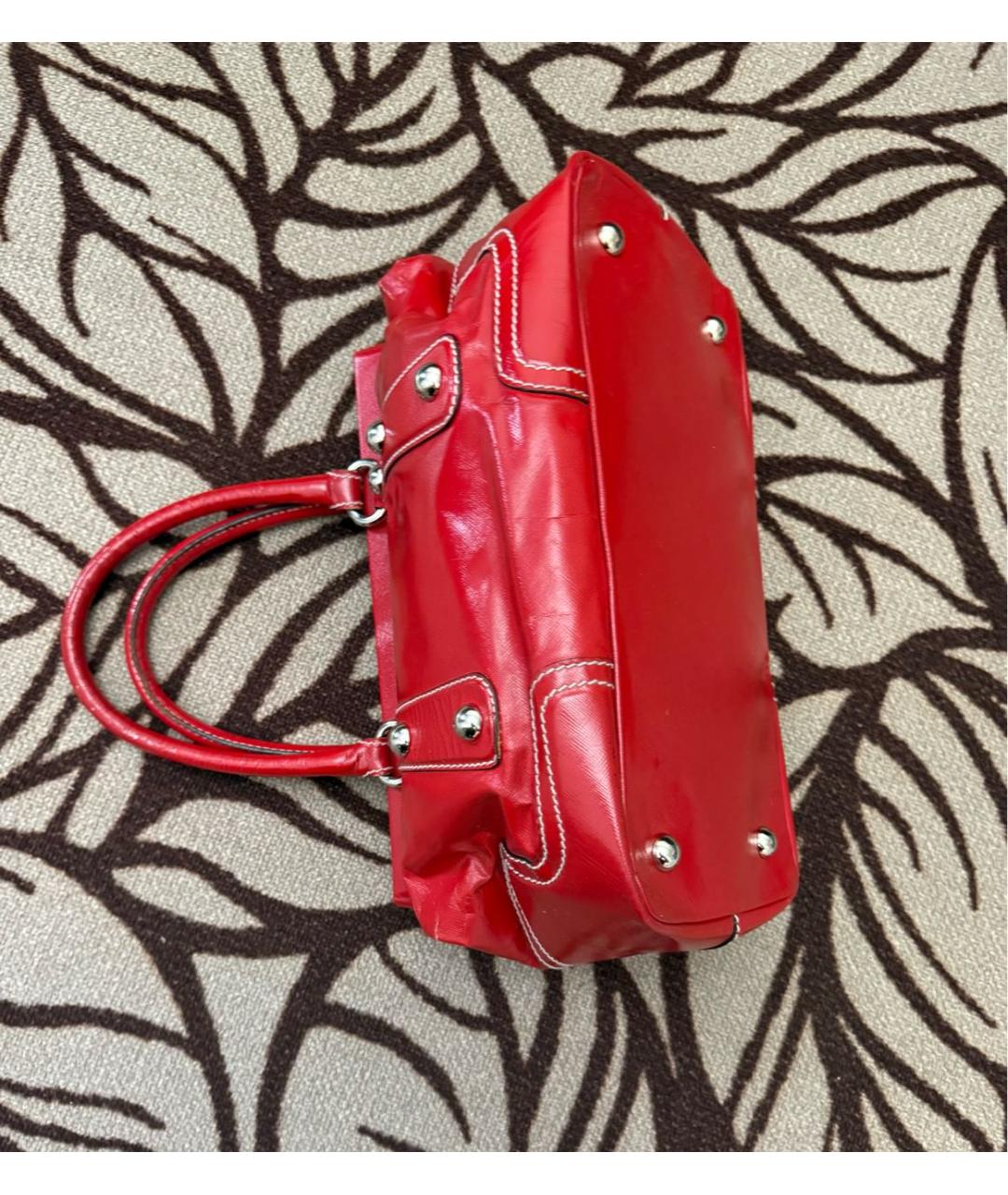 DOLCE&GABBANA Красная сумка тоут из лакированной кожи, фото 3