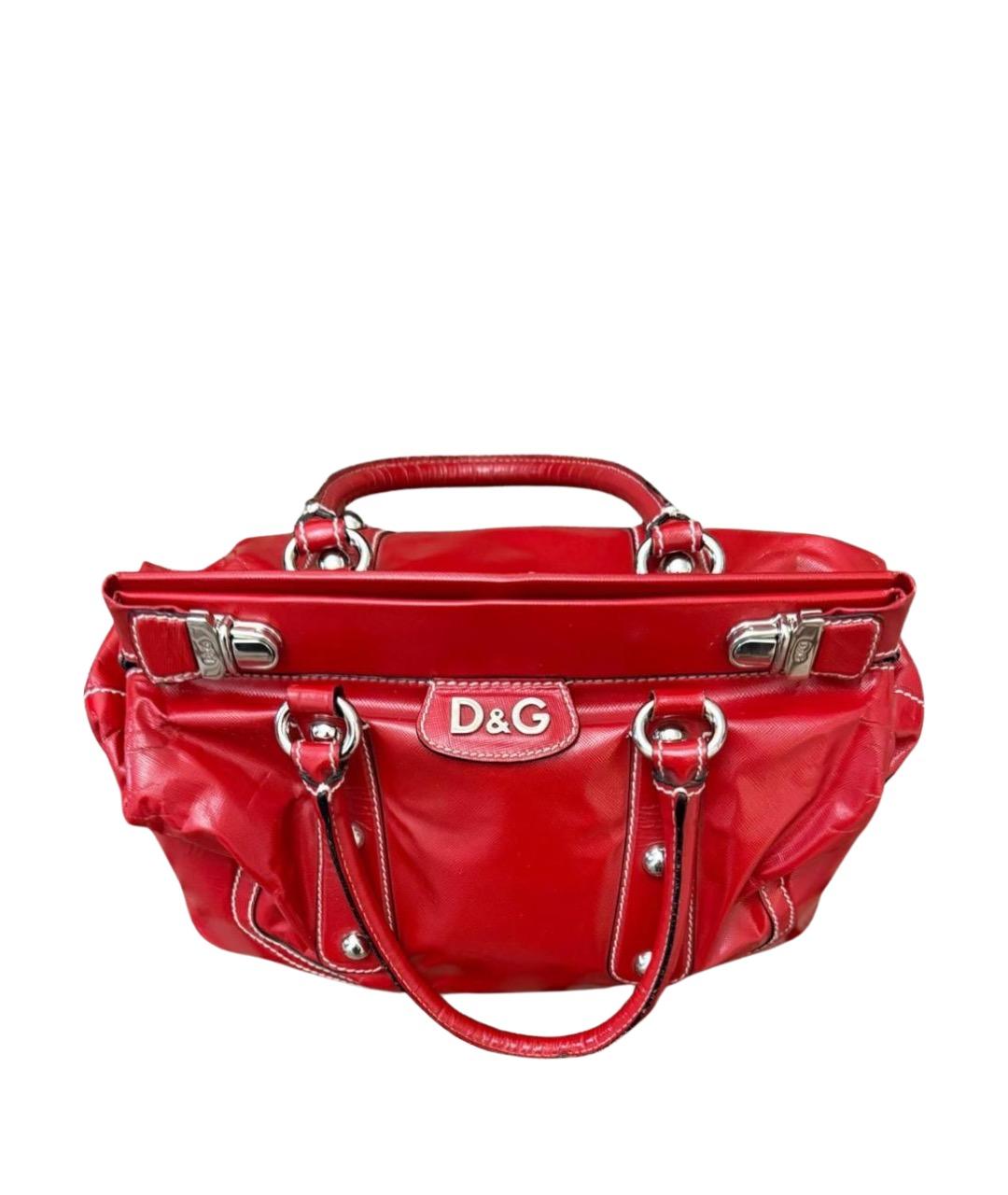 DOLCE&GABBANA Красная сумка тоут из лакированной кожи, фото 1