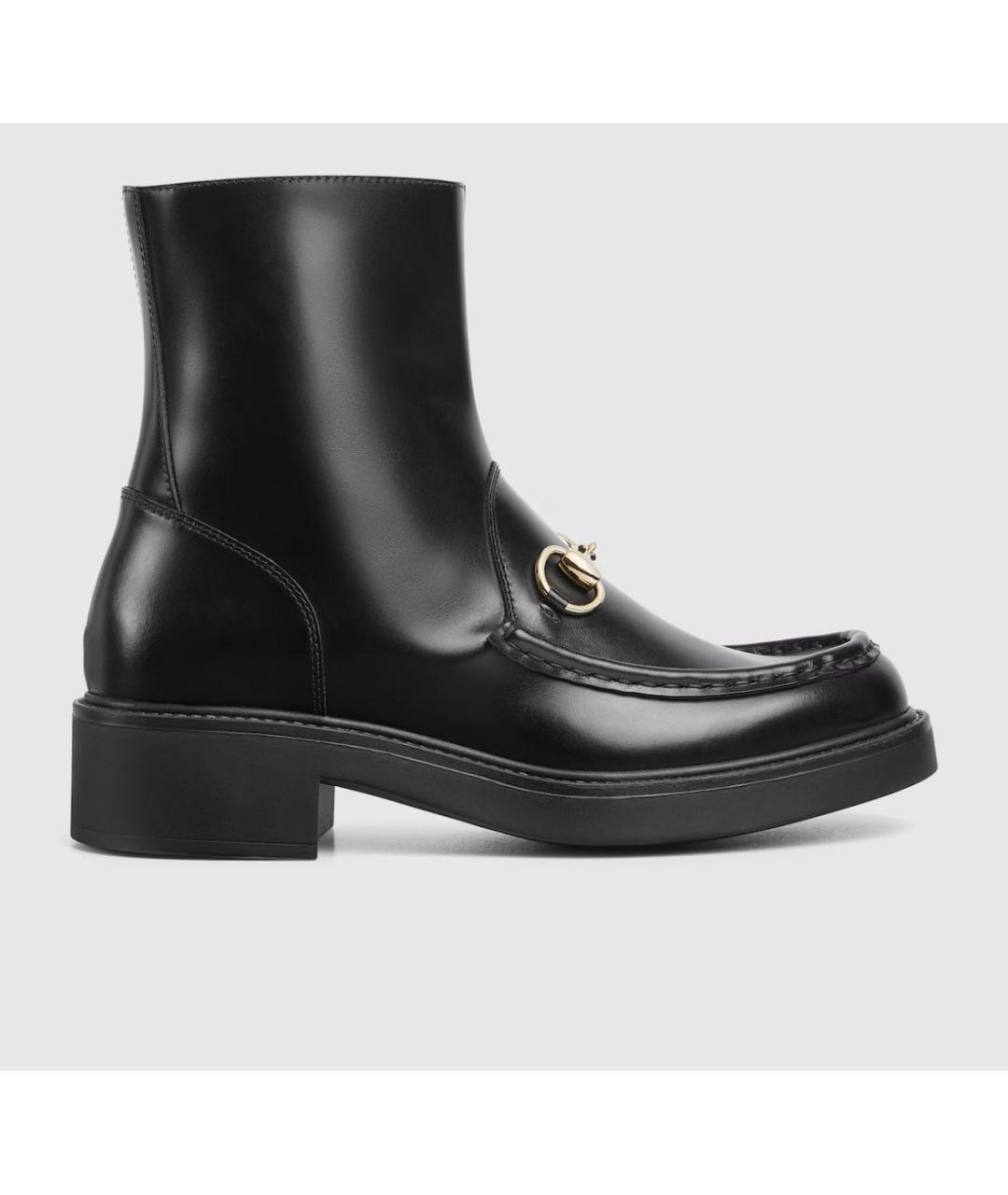 GUCCI Черные кожаные полусапоги, фото 7