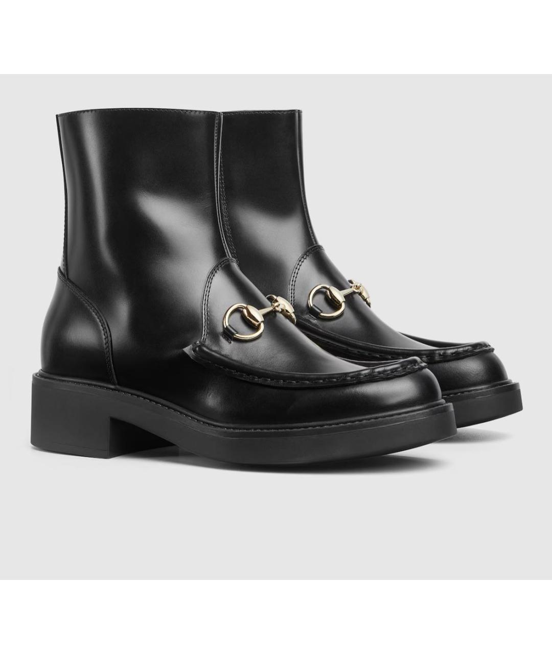 GUCCI Черные кожаные полусапоги, фото 3