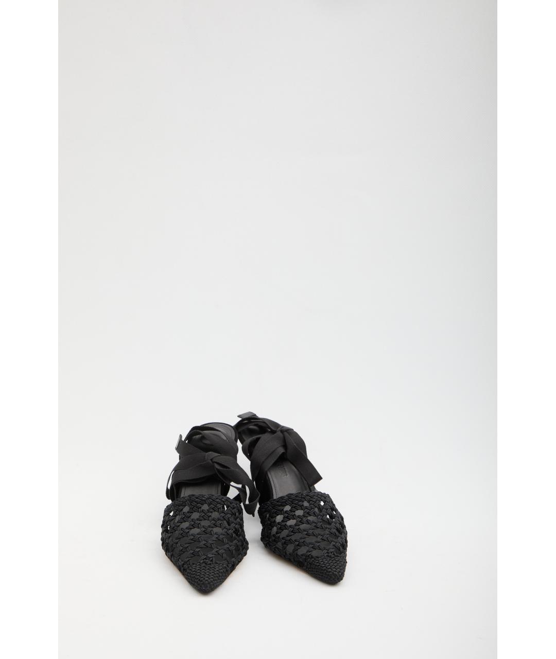 JACQUEMUS Черные текстильные босоножки, фото 5