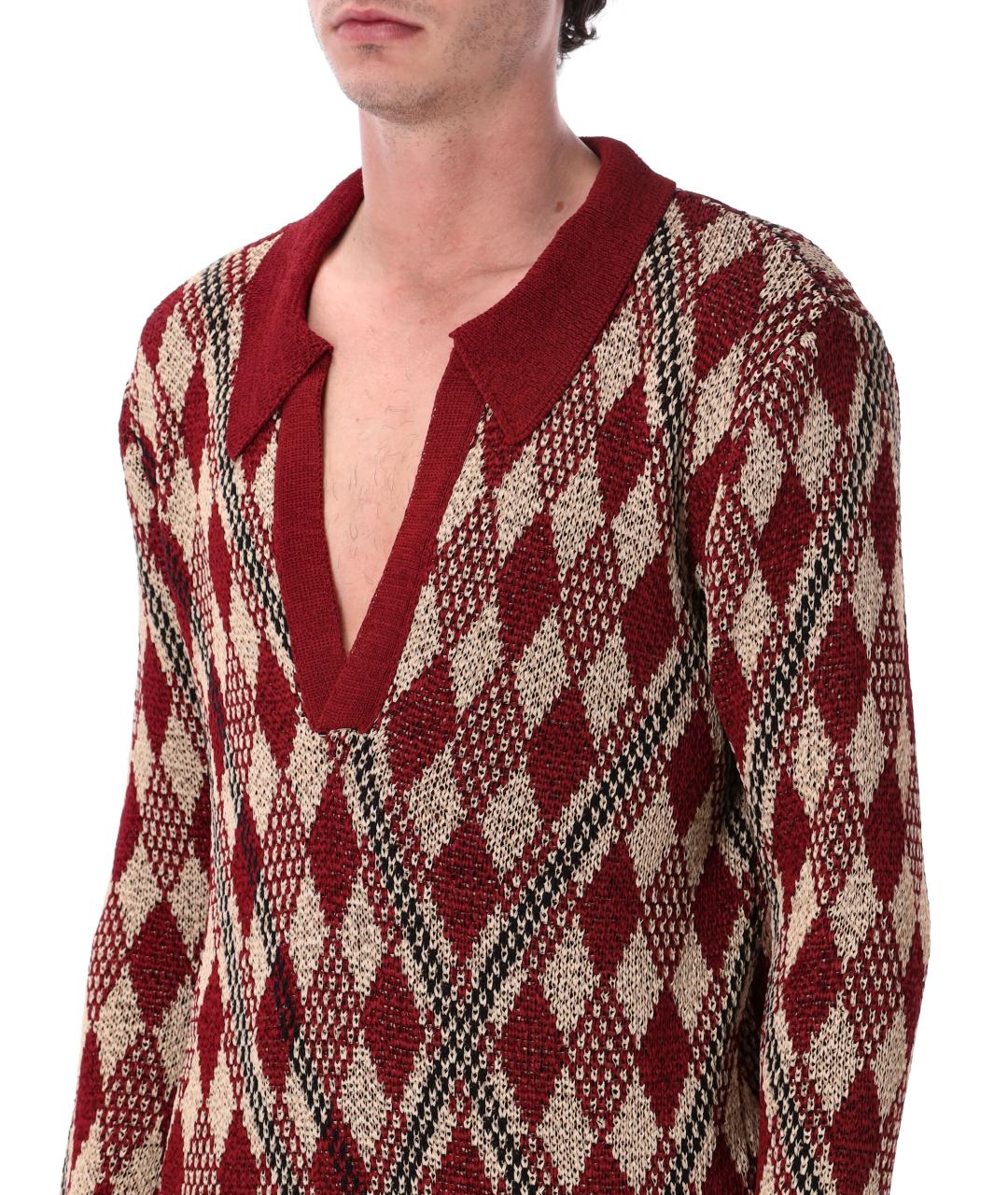 DRIES VAN NOTEN Бордовый вискозный джемпер / свитер, фото 3