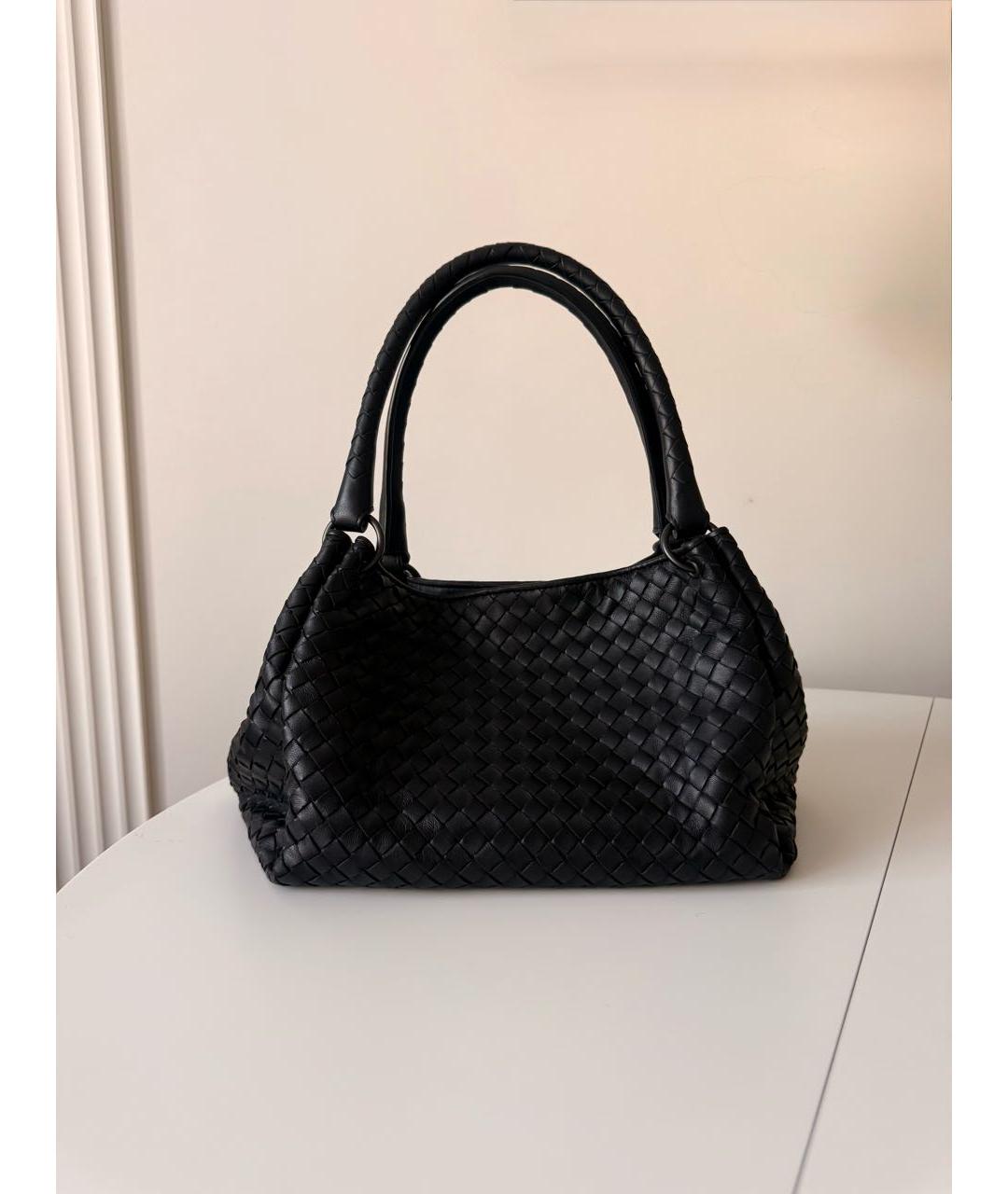 BOTTEGA VENETA Черная кожаная сумка тоут, фото 8