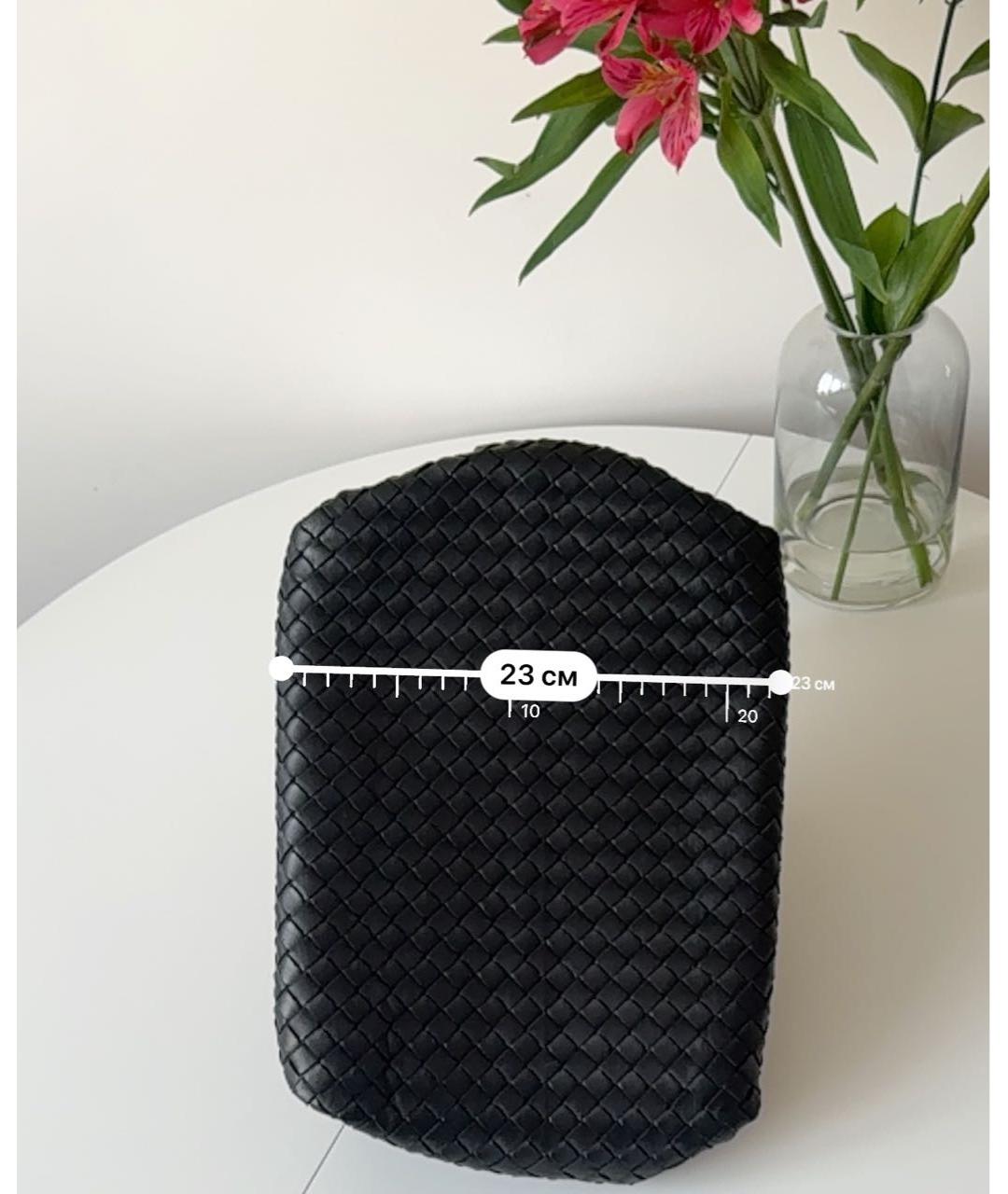 BOTTEGA VENETA Черная кожаная сумка тоут, фото 4