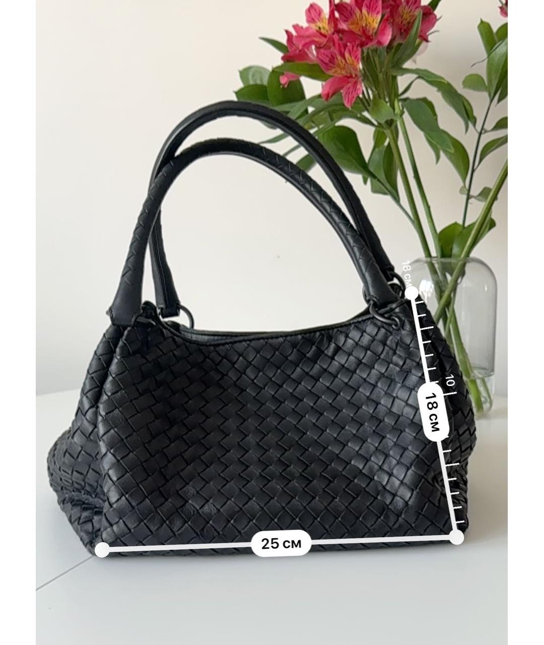 BOTTEGA VENETA Черная кожаная сумка тоут, фото 3