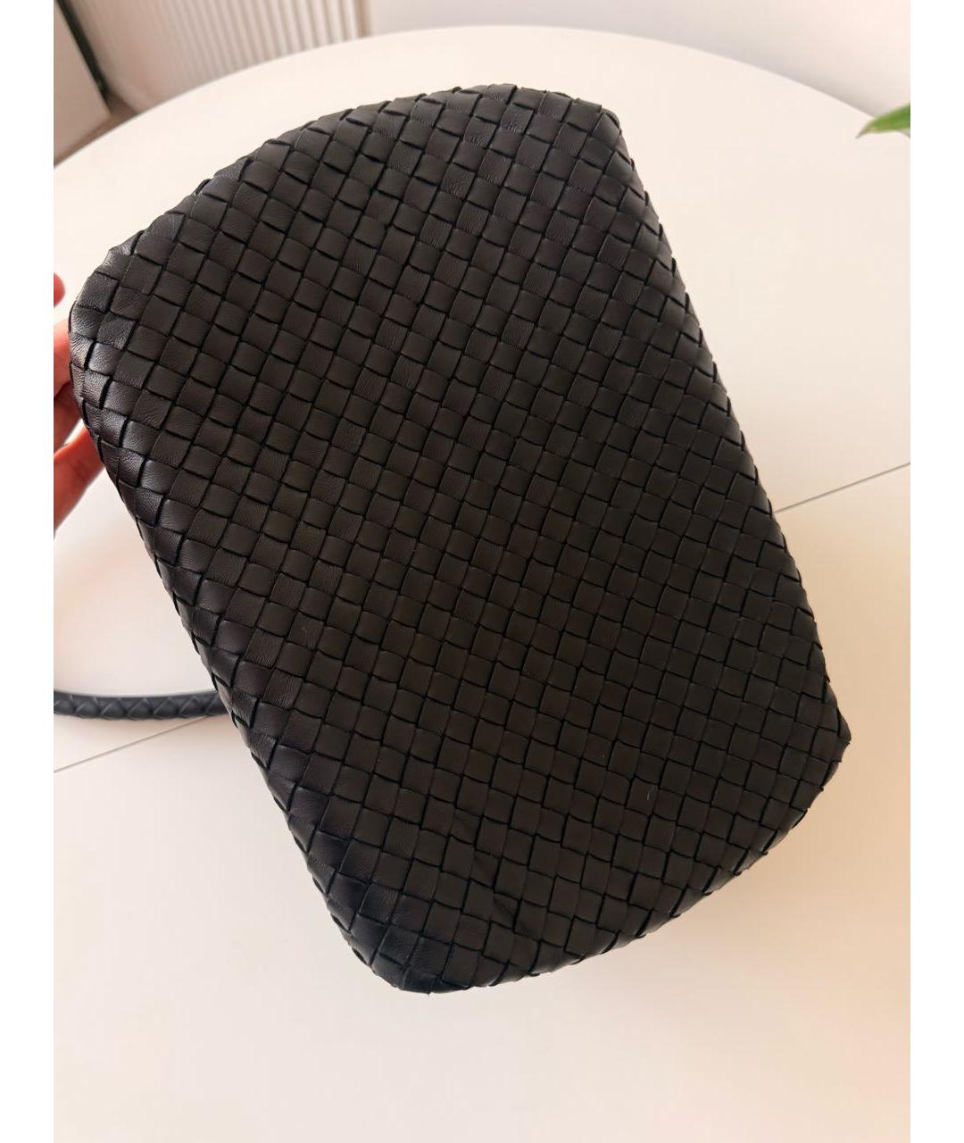 BOTTEGA VENETA Черная кожаная сумка тоут, фото 7