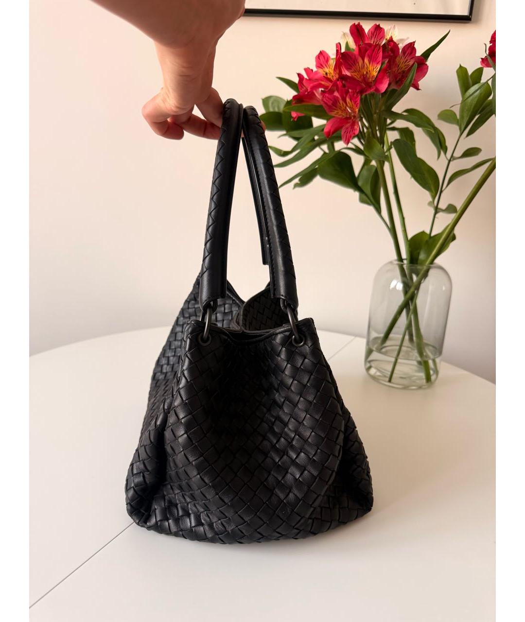 BOTTEGA VENETA Черная кожаная сумка тоут, фото 2