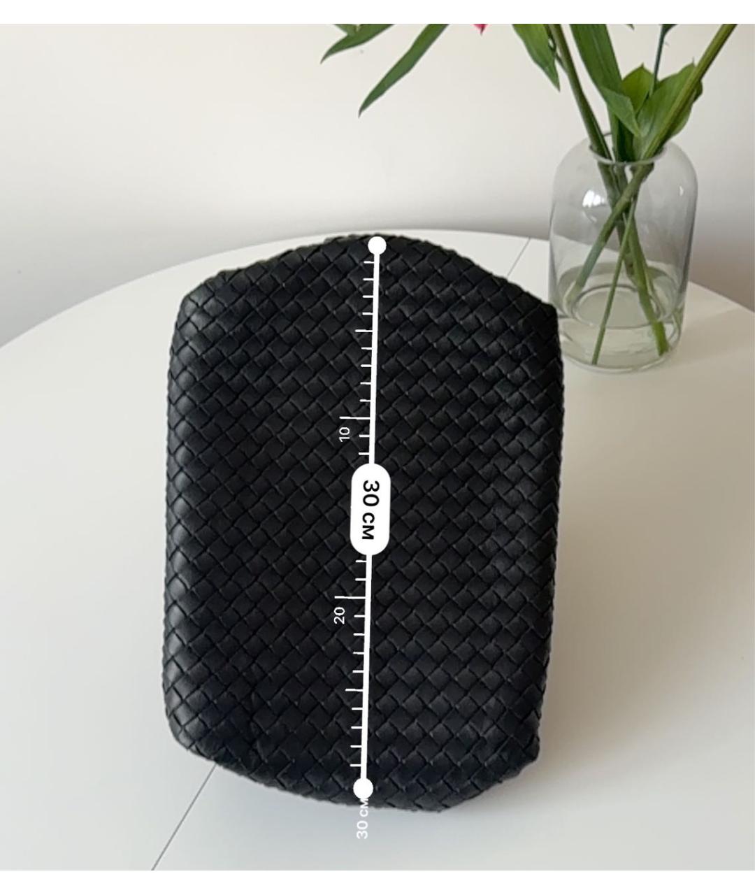 BOTTEGA VENETA Черная кожаная сумка тоут, фото 5