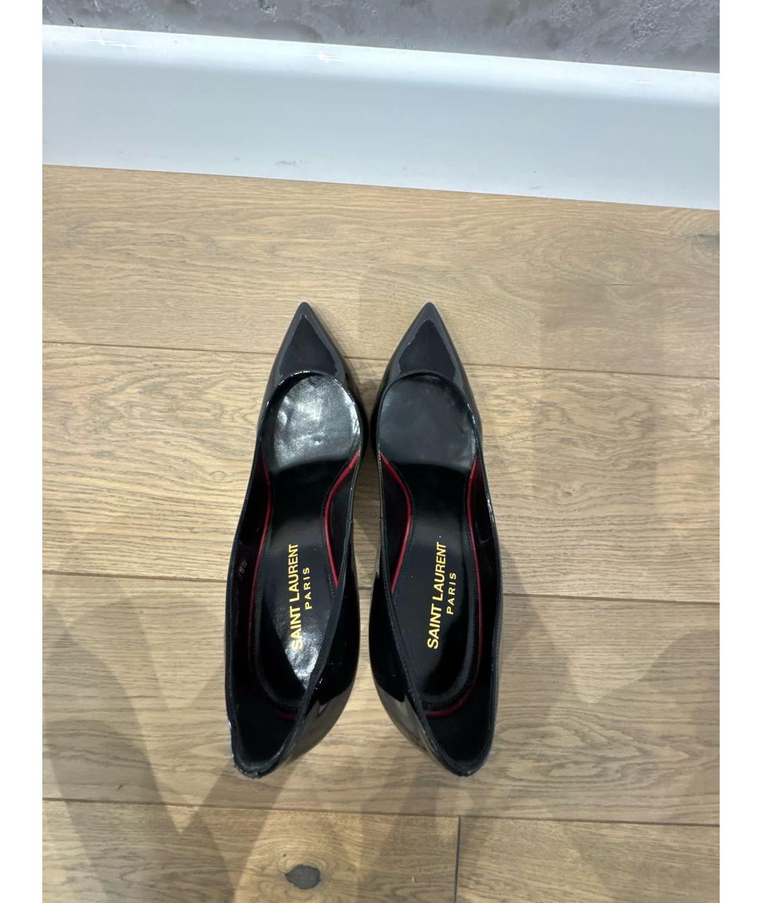 SAINT LAURENT Черные туфли из лакированной кожи, фото 3