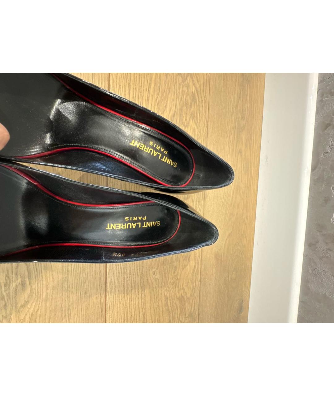 SAINT LAURENT Черные туфли из лакированной кожи, фото 6