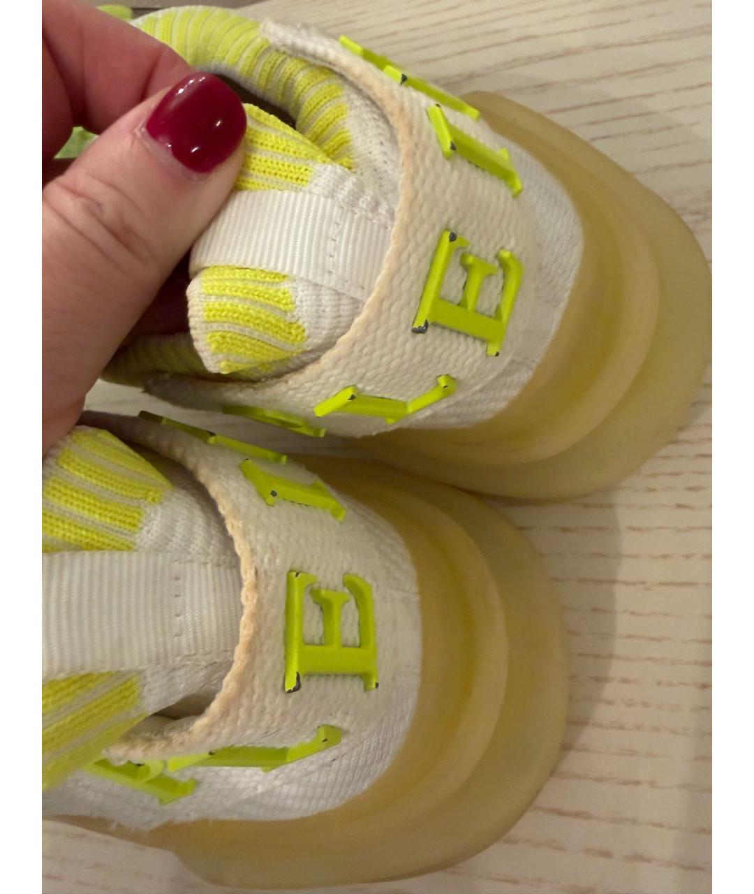 PHILIPP PLEIN Белые текстильные кроссовки, фото 8