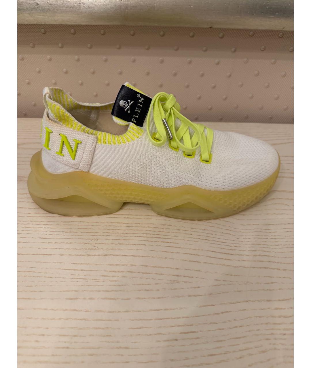 PHILIPP PLEIN Белые текстильные кроссовки, фото 2