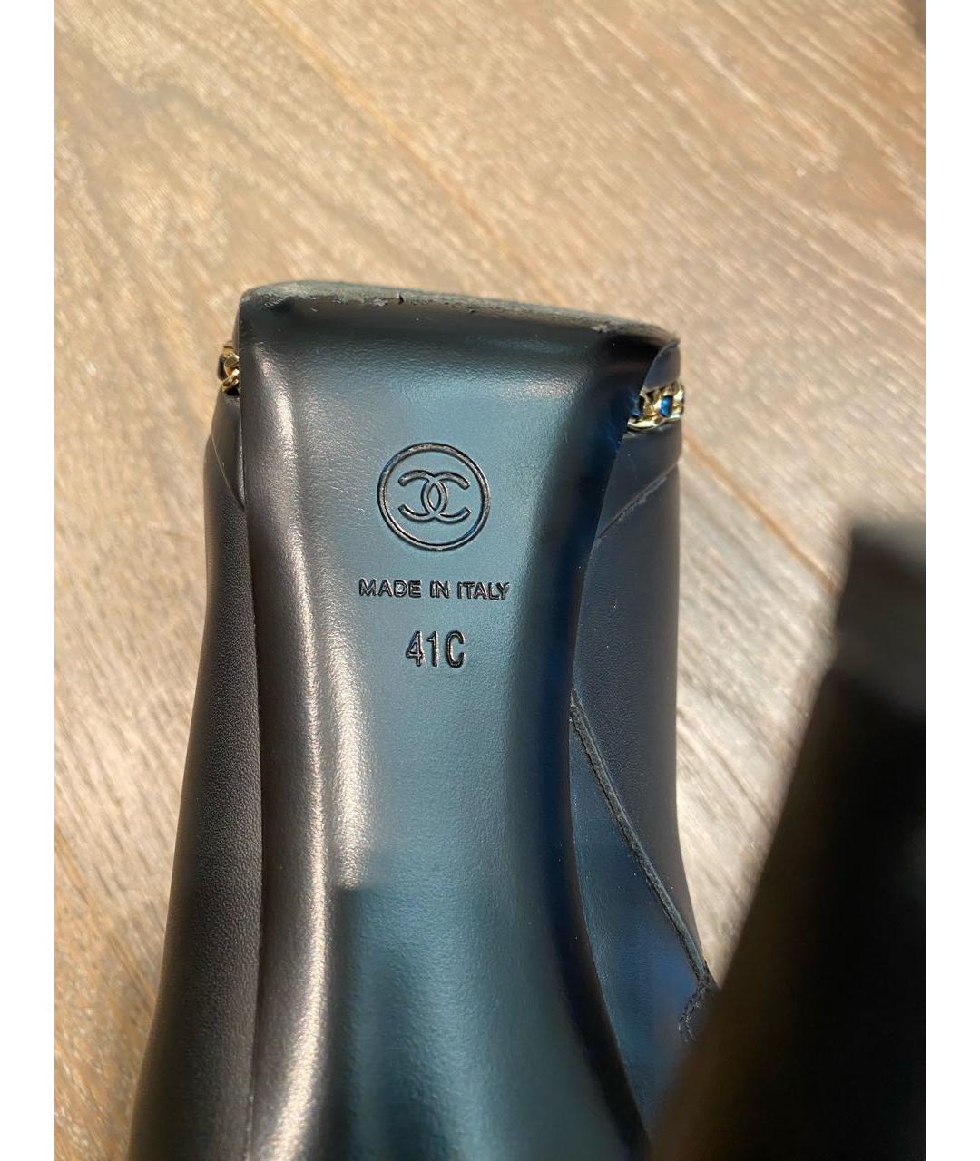 CHANEL Черные кожаные ботильоны, фото 5