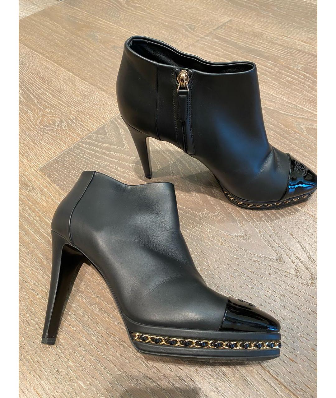 CHANEL Черные кожаные ботильоны, фото 7
