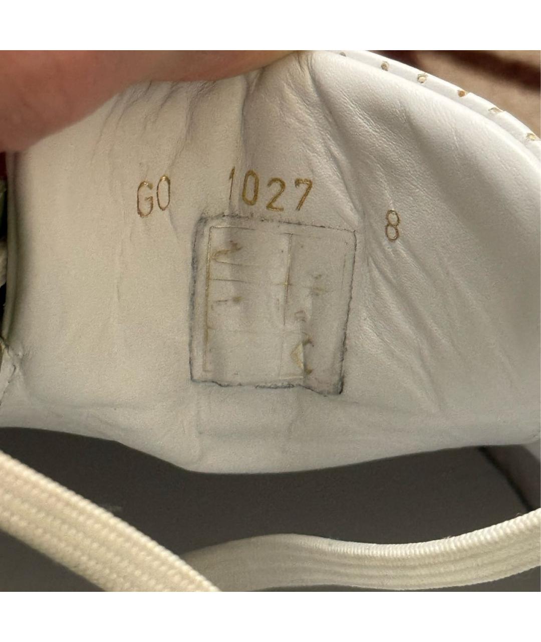 LOUIS VUITTON Белые кожаные низкие кроссовки / кеды, фото 6