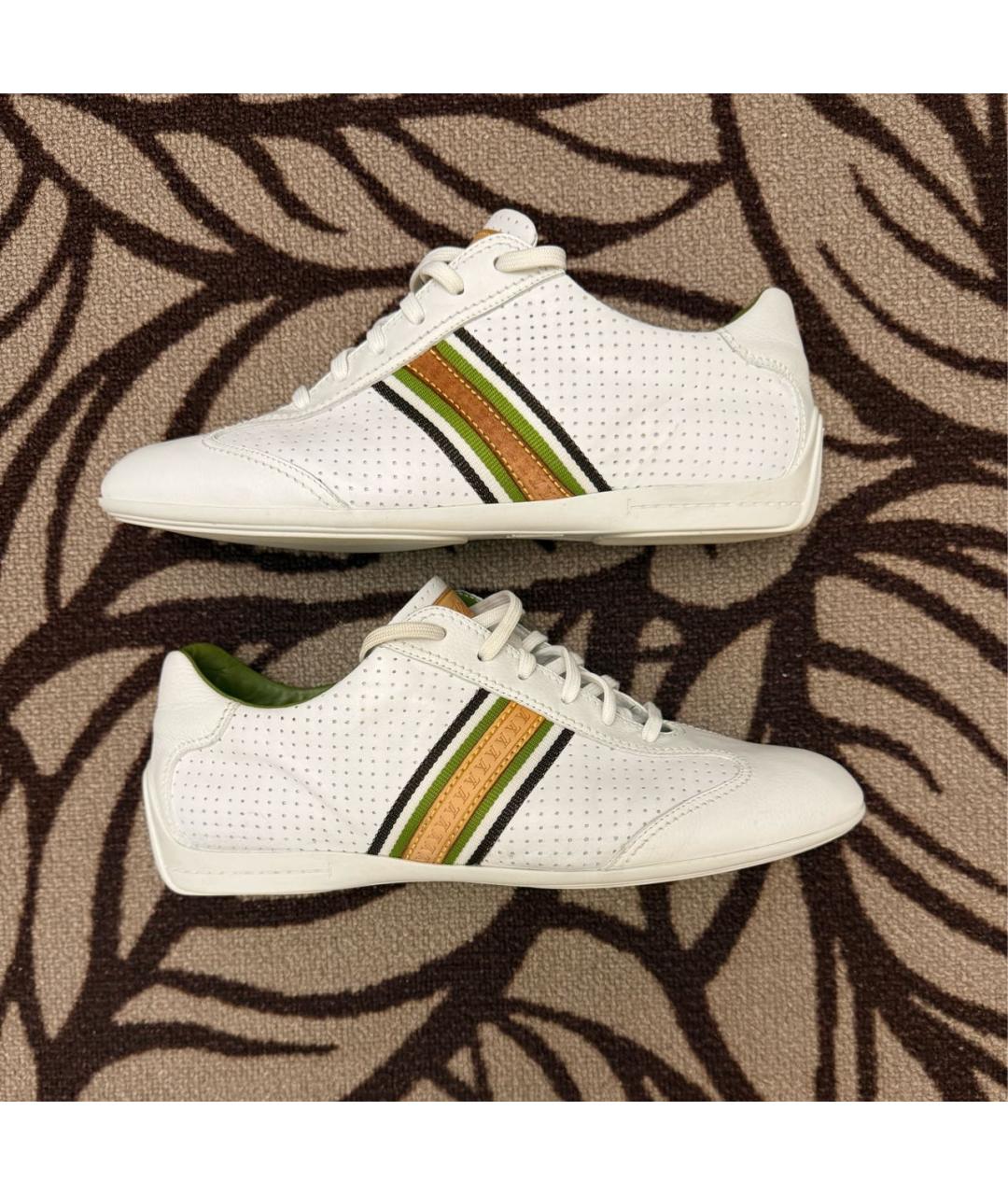 LOUIS VUITTON Белые кожаные низкие кроссовки / кеды, фото 8