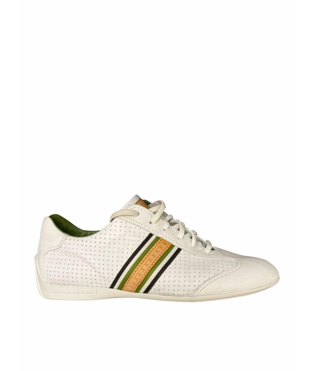 LOUIS VUITTON Белые кожаные низкие кроссовки / кеды, фото 9