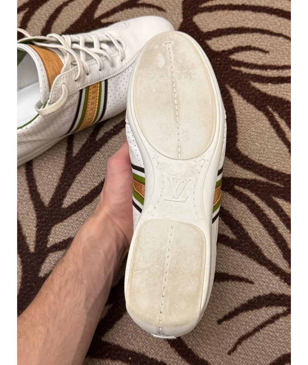 LOUIS VUITTON Белые кожаные низкие кроссовки / кеды, фото 5